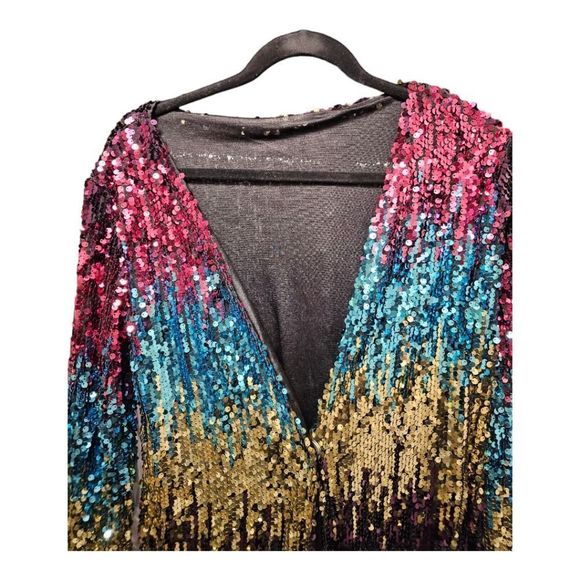 SOLD!! Colorful Sequin Duster - Size Large - Picture 4 of 7